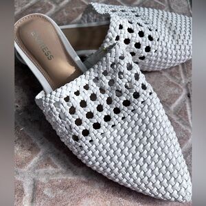 Express white women flat mules